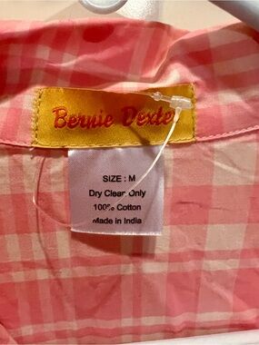 Bernie Dexter Pink and White Plaid  Cotton Dress